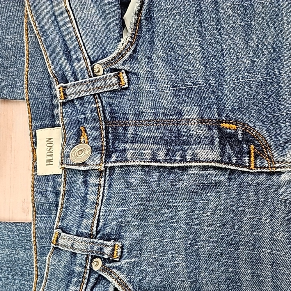 NEW HUDSON NATALIE SUPER SKINNY DISTRESSED 5 POCKET DENIM BLUE JEANS - Picture 2 of 14